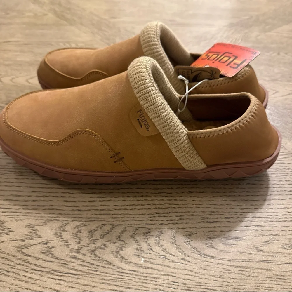 Flojos Unisex Carl Slipper Tan Sherpa Line 12M/